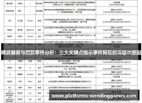 魏震禁赛与罚款事件分析：三大关键点揭示事件背后的深层次原因